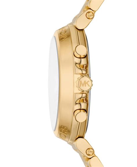 michael kors watch mk-5824|Michael Kors Women's Maren Chronograph Gold Leather Strap .